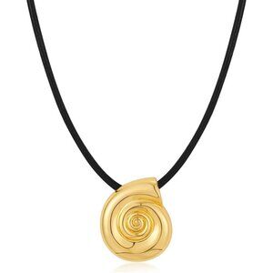🆕 Women Black Trendy Conch Shell Necklace Boho Scallop SeaShell Choker Jewelry